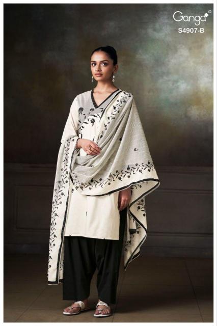 Ganga sancia 4907 floral print dress materials from wholesalers